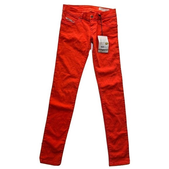 Diesel Women Denim Orange Getlegg Slim Skinny 0019Z Jeans Size W26 - Picture 2 of 8